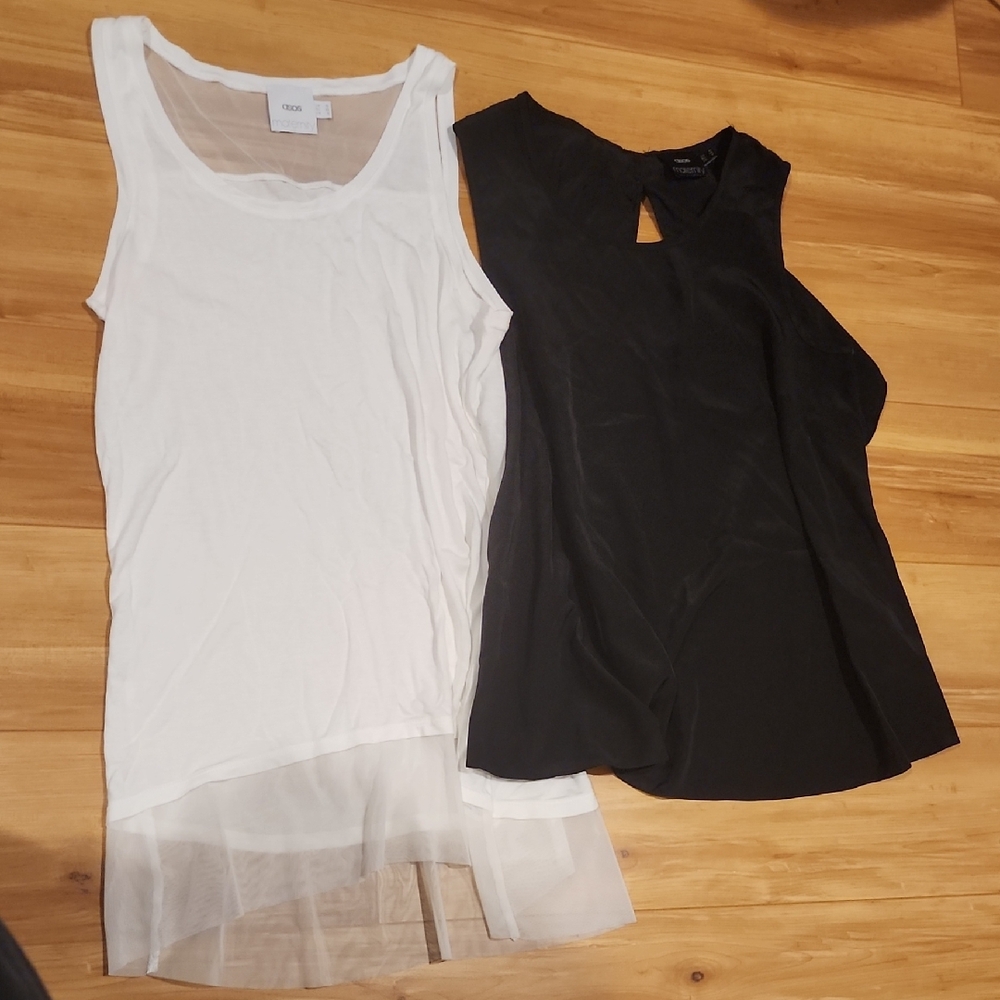 2- ASOS Maternity White and Black Tank Tops
